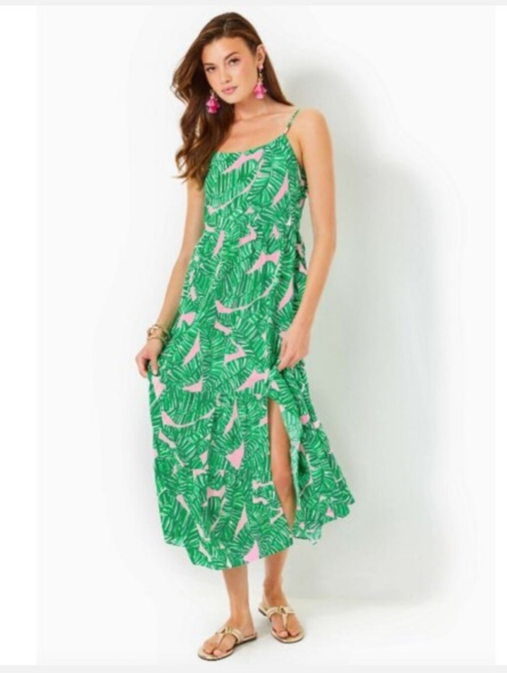 Lilly Pulitzer Teresa Maxi Dress in Conch Shell Pink Lets Go Bananas